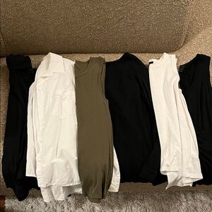 Madewell and Jcrew bundle of Tops in Black, White, and Olive